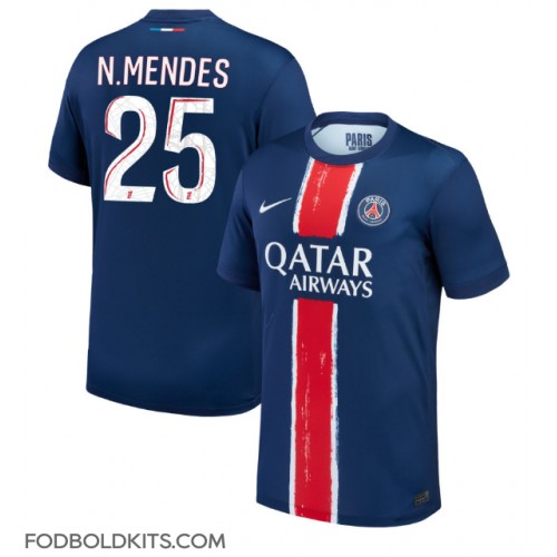 Paris Saint-Germain Nuno Mendes #25 Hjemmebanetrøje 2024-25 Kortærmet